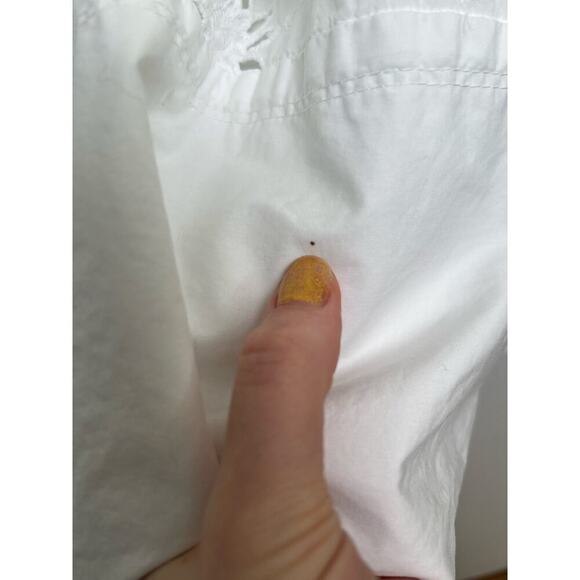 J.Crew Factory Women's L White Eyelet Skirt Midi Cotton Pockets Lined Floral - Picture 11 of 13